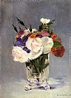 Eduard Manet Famous Paintings - Flowers In A Crystal Vase